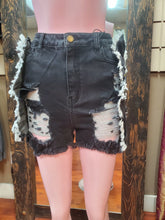 Load image into Gallery viewer, Acid Washed Butterfly Ruffle short pants