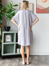 Load image into Gallery viewer, COTTON DOUBLE GAUZE Half Placket Midi Dress