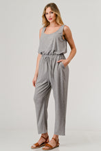 Load image into Gallery viewer, French Terry Relaxed Fit Sleeveless Elastic Waist Tapered Jumpsuit