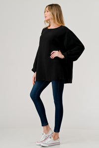 Cotton Double Gauze Relaxed Fit Long Sleeve Top