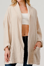 Load image into Gallery viewer, Cotton Double Gauze Relaxed Fit Shawl Collar Open Jacket