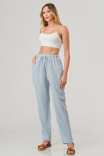 Load image into Gallery viewer, Cotton Double Gauze Relaxed Fit Elastic Waist Drawstring Tapered Pants