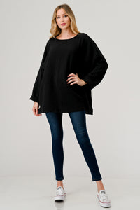 Cotton Double Gauze Relaxed Fit Long Sleeve Top