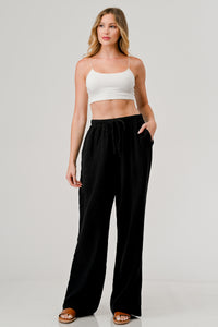 Cotton Double Gauze Relaxed Fit Elastic Waist Drawstring pants