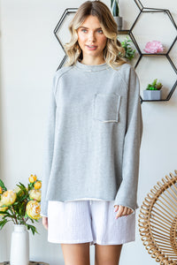 COTTON French Terry Raglan Oversize Top