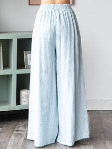 COTTON DOUBLE GAUZE Wide Fit Elastic Waist Pants

IB2400