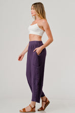 Load image into Gallery viewer, Cotton Double Gauze Relaxed Fit Elastic Waistband Cargo Pocket Harem Pants