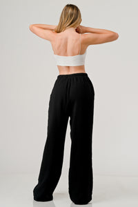 Cotton Double Gauze Relaxed Fit Elastic Waist Drawstring pants