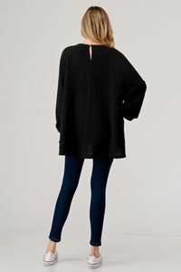 Cotton Double Gauze Relaxed Fit Long Sleeve Top