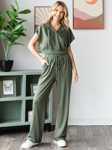 FRENCH TERRY Wide Fit Cuff Pants