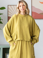 Load image into Gallery viewer, COTTON DOUBLE GAUZE Drop Shoulder Long Sleeve Top