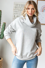 Load image into Gallery viewer, COTTON POLY Fleece Cowl Neck Top