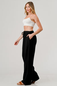 Cotton Double Gauze Relaxed Fit Elastic Waist Drawstring pants