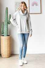 Load image into Gallery viewer, COTTON POLY Fleece Cowl Neck Top