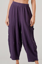Load image into Gallery viewer, Cotton Double Gauze Relaxed Fit Elastic Waistband Cargo Pocket Harem Pants