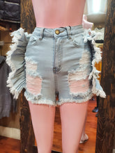 Load image into Gallery viewer, Acid Washed Butterfly Ruffle short pants