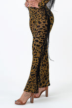 Load image into Gallery viewer, 2Tone Hacci Animal Print Flare Pants With Fringe X-Large