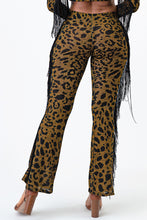 Load image into Gallery viewer, 2Tone Hacci Animal Print Flare Pants With Fringe X-Large
