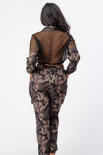 Load image into Gallery viewer, Camouflage Jogger Pants With Fish Net Medium
