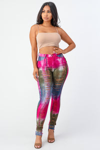 Tie Dye Destroyed Skinny Pants X-Large