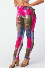 Load image into Gallery viewer, Tie Dye Destroyed Skinny Pants Medium