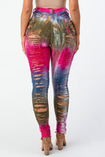 Load image into Gallery viewer, Tie Dye Destroyed Skinny Pants Medium