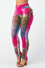 Load image into Gallery viewer, Tie Dye Destroyed Skinny Pants Small