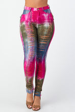 Load image into Gallery viewer, Tie Dye Destroyed Skinny Pants Small