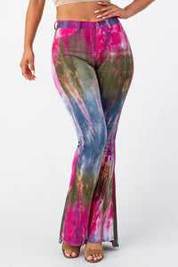 Tie Dye Flare Pants Large