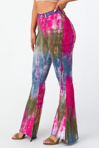 Tie Dye Flare Pants Large