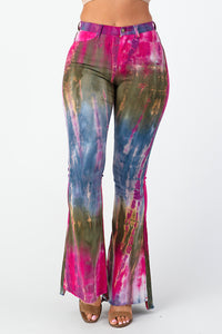 Tie Dye Flare Pants Medium