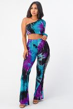 Load image into Gallery viewer, Flare Tie Dye Pants With Fringe x-Large