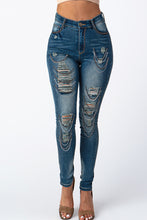 Load image into Gallery viewer, Destroyed Pants With Chain Front Md Denim Jeans Large Size.