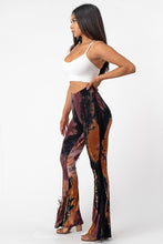 Load image into Gallery viewer, Flare Tie Dye Pants With Fringe Small