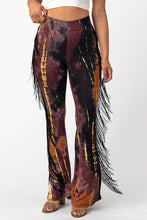 Load image into Gallery viewer, Flare Tie Dye Pants With Fringe Small