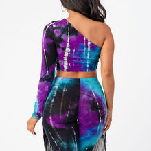 Load image into Gallery viewer, Tie Dye One Shoulder Long Sleeve Top Large