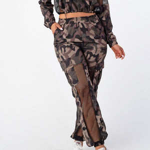 Camouflage Jogger Pants With Fish Net Medium