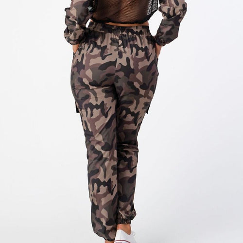 Camouflage Jogger Pants With Fish Net Large