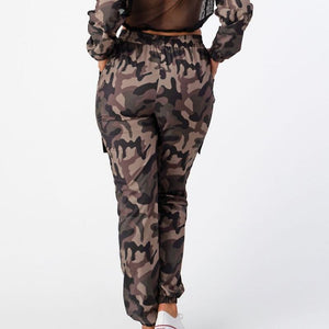 Camouflage Jogger Pants With Fish Net Large