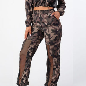 Camouflage Jogger Pants With Fish Net  X- Large