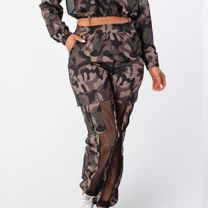 Camouflage Jogger Pants With Fish Net  X- Large