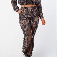 Load image into Gallery viewer, Camouflage Jogger Pants  With Fish Net Small