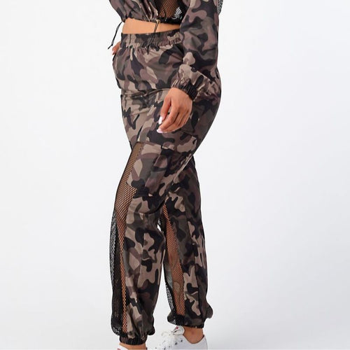 Camouflage Jogger Pants With Fish Net Medium