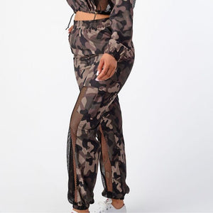 Camouflage Jogger Pants With Fish Net Medium