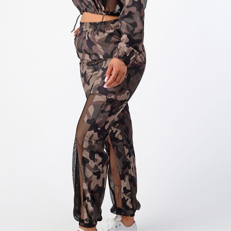 Camouflage Jogger Pants With Fish Net Medium