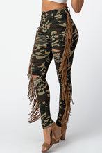 Load image into Gallery viewer, Camouflage Pants With Leather Tassel Jeans X-Large Size