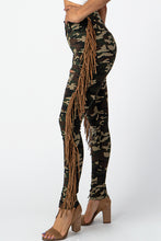 Load image into Gallery viewer, Camouflage Pants With Leather Tassel Jeans Medium Size