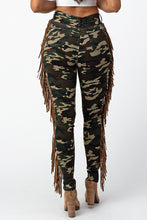 Load image into Gallery viewer, Camouflage Pants With  Leather Tassel Jeans Large Size .