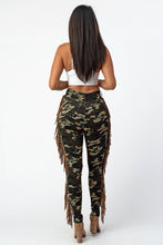 Load image into Gallery viewer, Camouflage Pants With  Leather Tassel Jeans Large Size .