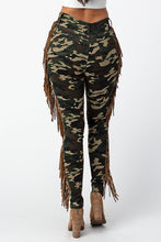 Load image into Gallery viewer, Camouflage Pants With Leather Tassel Jeans Medium Size